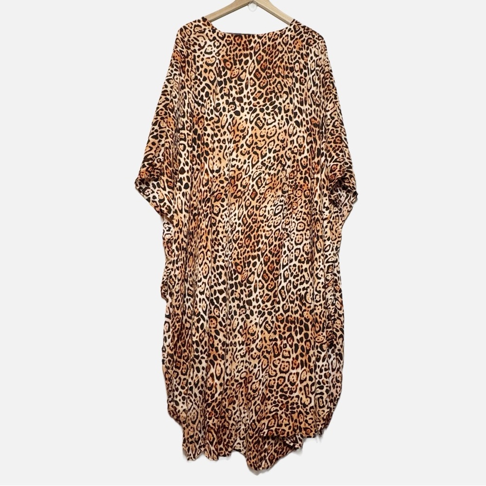 Victoria’s Secret leopard print long duster kimono swimsuit cover up size M/L - Picture 5 of 10